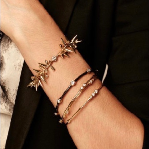 Stella & Dot hematite and gold bangle - Picture 4 of 4